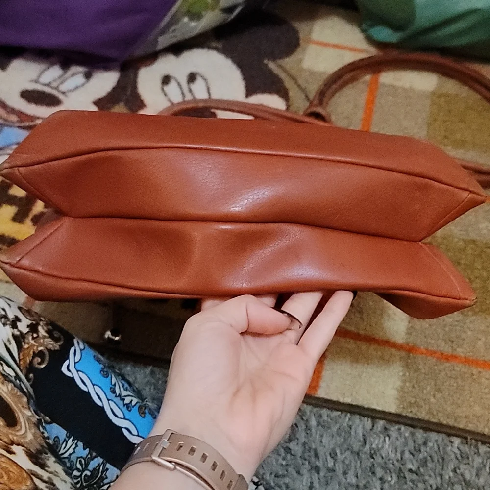 Emporio vintage boho shoulder bag brown leather ties logo
